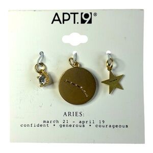 5/$25 APT.9 Aries Zodiac 3 piece Charm Set